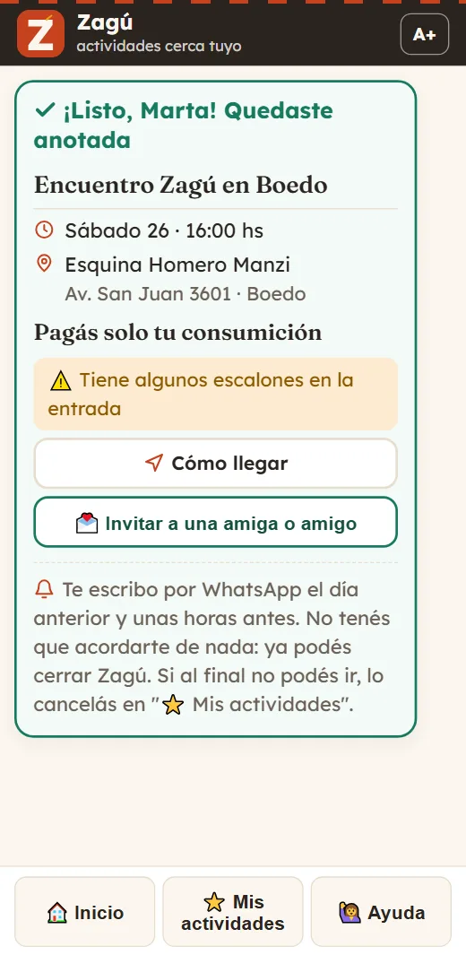 Confirmación de reserva